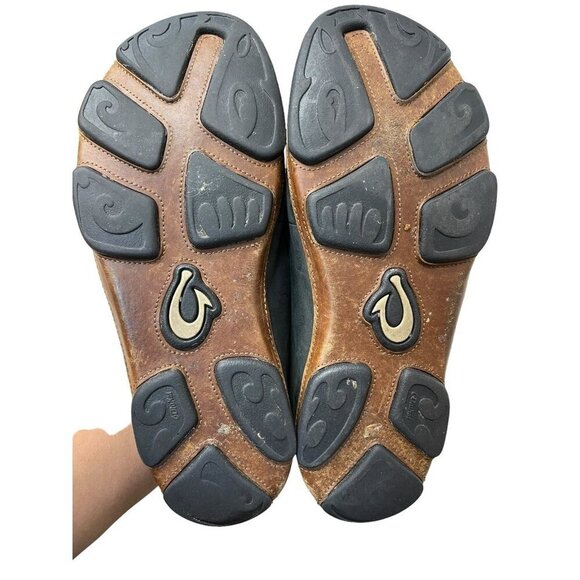 Olukai Moloa Slipper Size 8.5 Black Leather Casual Loafers Shoes 10128-4033 - Picture 7 of 10